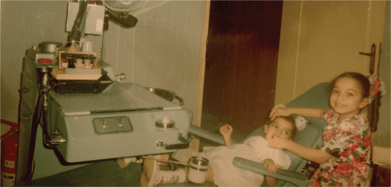 YOUNG DR. MARYZ ESTEDRAK AS A CHILD AT THE DENTIST - HER LIFELONG PASSION FOR DENTISTRY BEGAN EARLY